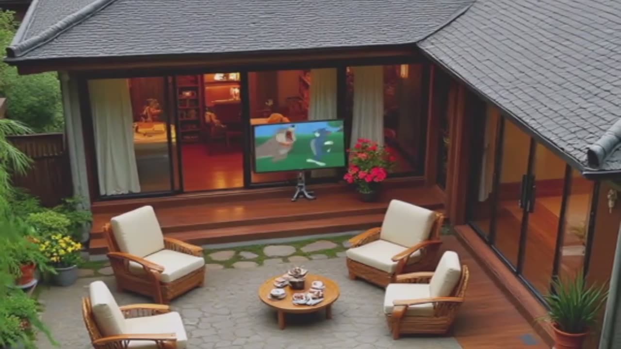 Courtyard with Koi Pond.