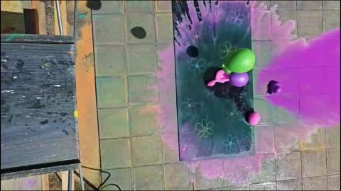 ASMR of various colored balloons falling