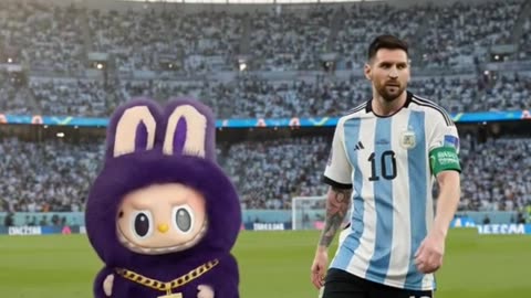 Labubu is Messi’s new teammate?! 🐾⚽🔥