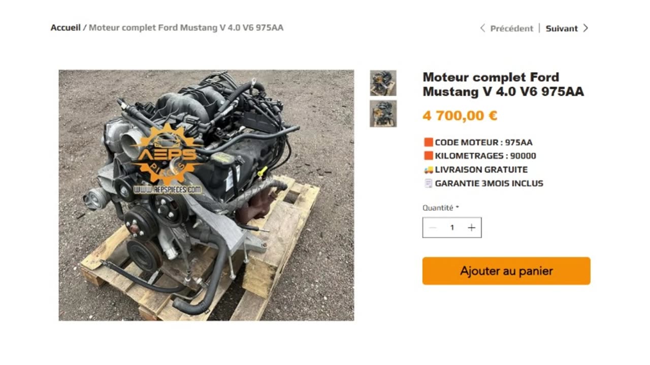 AEPSPIECES.COM - Moteur complet Ford Mustang V 4.0 V6 975AA