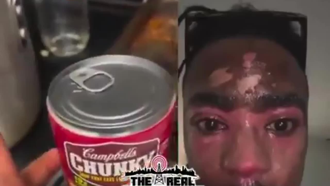 Stupid braindead nigger puts can of food on the stove.. watch what happens!