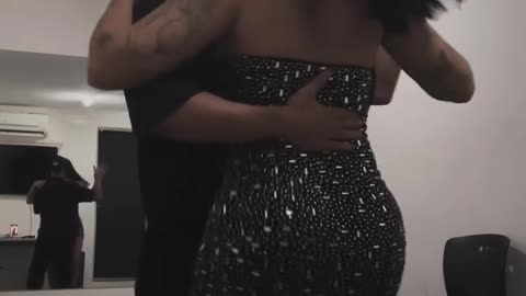 Obsesión (Aventura) | Dance Duo Performance in Silver Glitter Dress