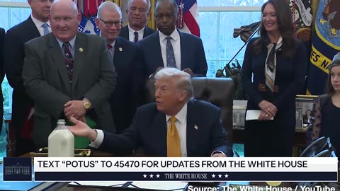 A Joke? Trump Offers Press 5-Day-Old Milk After Signing Dairy Bill