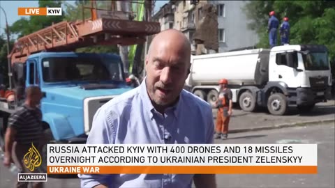 Russia fired large barrage of drones and missiles on Ukraine's Kyiv, killing two people