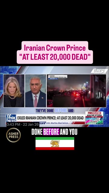 Iranian Crown Prince Reza Pahlavi: "AT LEAST 20,000 DEAD"