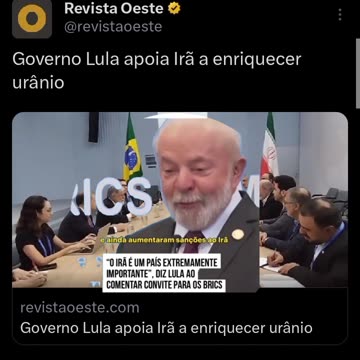 LULALADRÃO APOIA IRÃ PARA ENRIQUECER URÂNIO