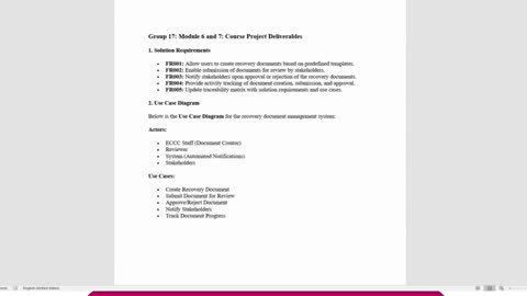 Student Work(Systems Analysis & Design)|24F_CST2234_450 | Module 6&7 Work Video| Algonquin College