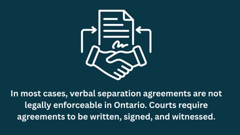 Are Verbal Separation Agreements Legally Binding in Ontario?