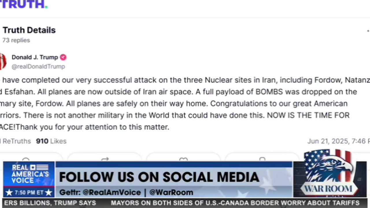 🚨 U.S. BOMBS IRAN 🔸SAT, JUN 21 🔸PERSIAN WAR 🇺🇸