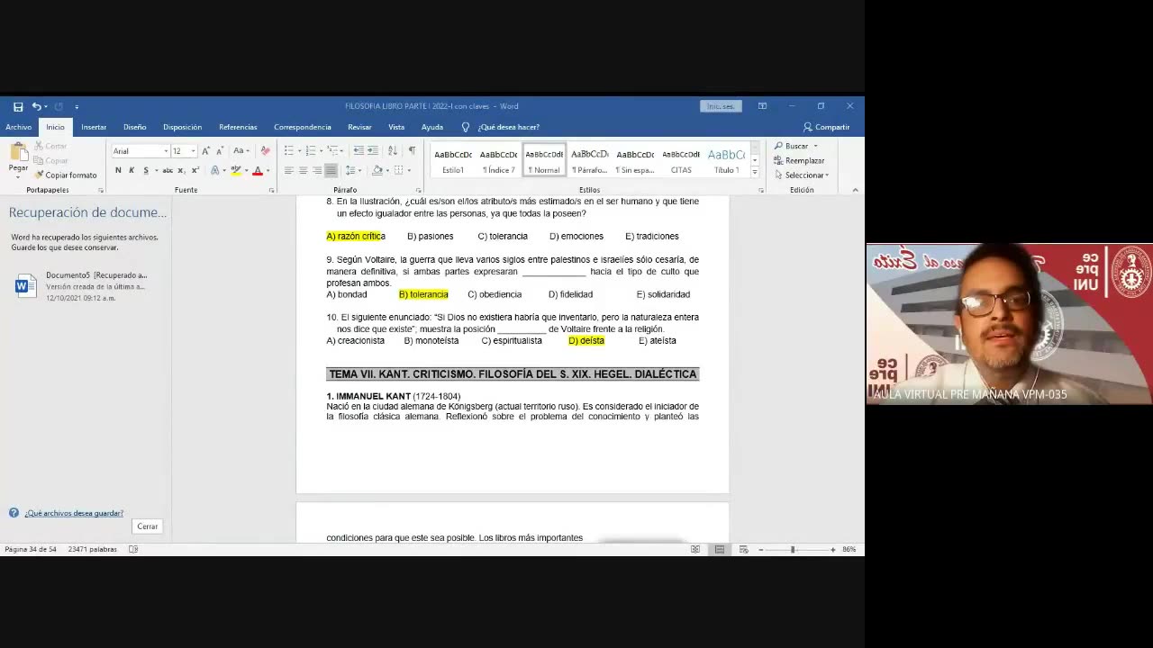 CEPRE UNI 2022 - 1 | Semana 07 | Filosofía