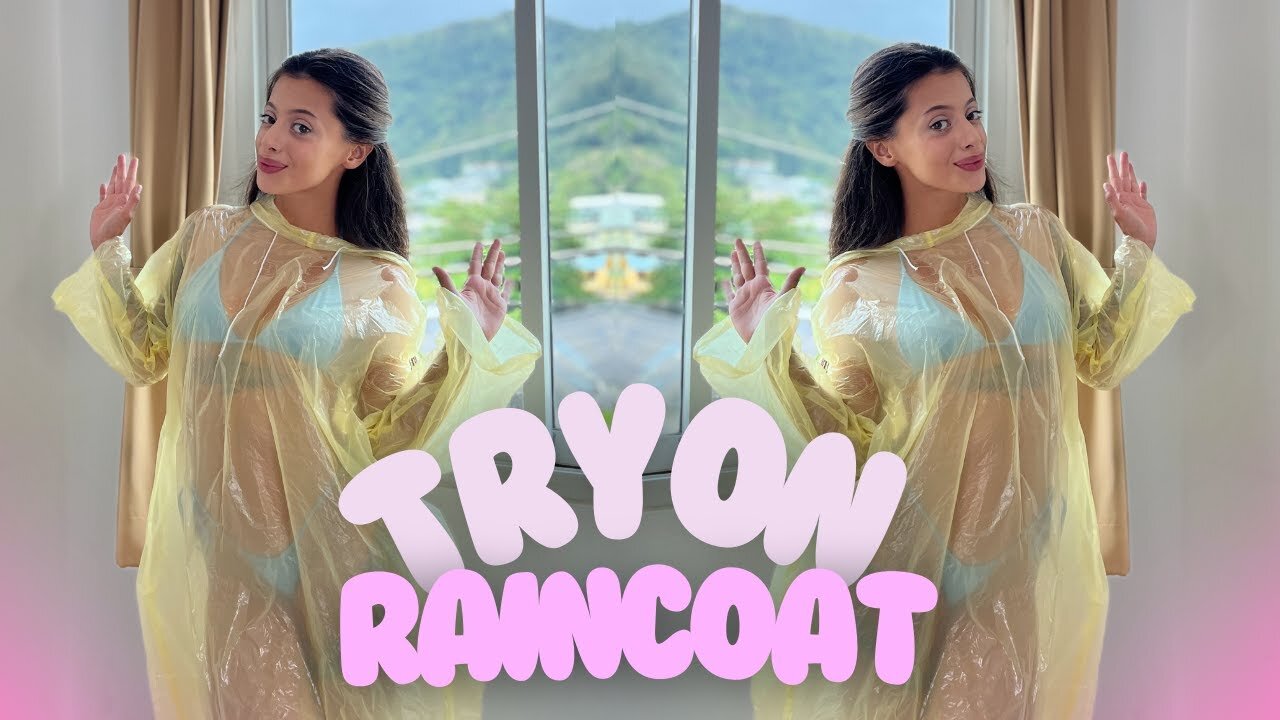 [4K USA] Yellow Raincoat Try-On | Bright & Fresh Look