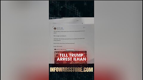 Alex Jones: Tell Trump To Arrest Ilhan Omar - 1/27/26
