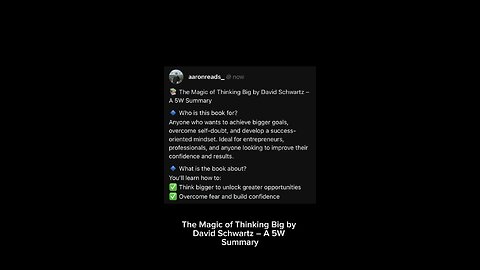 The magic of thinking big by David Schwartz (Summary)