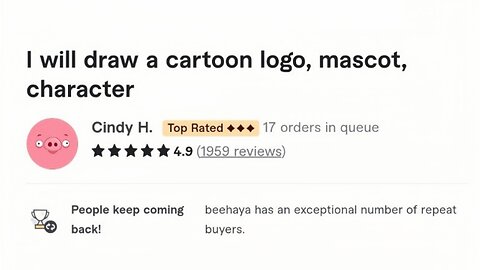 I will draw a cartoon logo, mascot, character