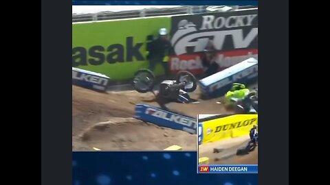 Motocross Racer jumped right into the back of another racer