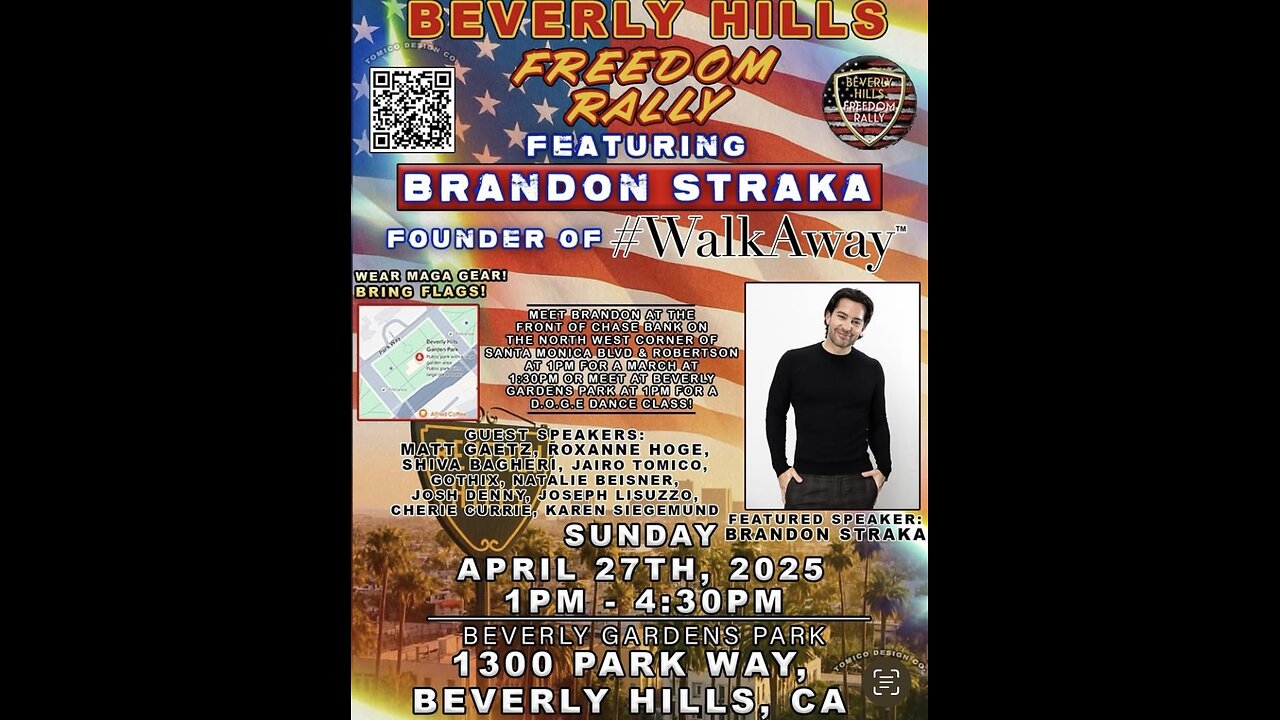 Beverly Hills Freedom Rally: Brandon Straka, Shiva Bagheri, Matt Gaetz, Roxanne Hoge, & Others