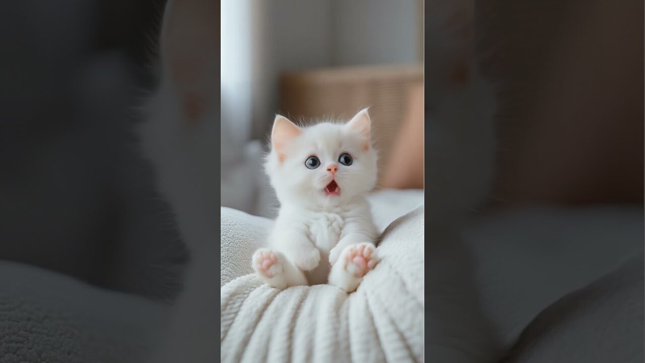 A WHITE BABY CAT