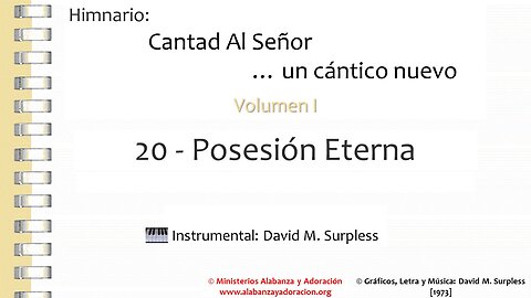 Himnario: Cantad al Señor...un cántico nuevo | Vol. 1 | 20 Posesión Eterna (Instrumental)