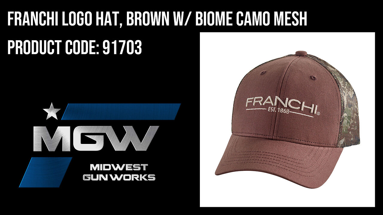 Franchi Logo Hat, Brown w/ Biome Camo Mesh - 91703