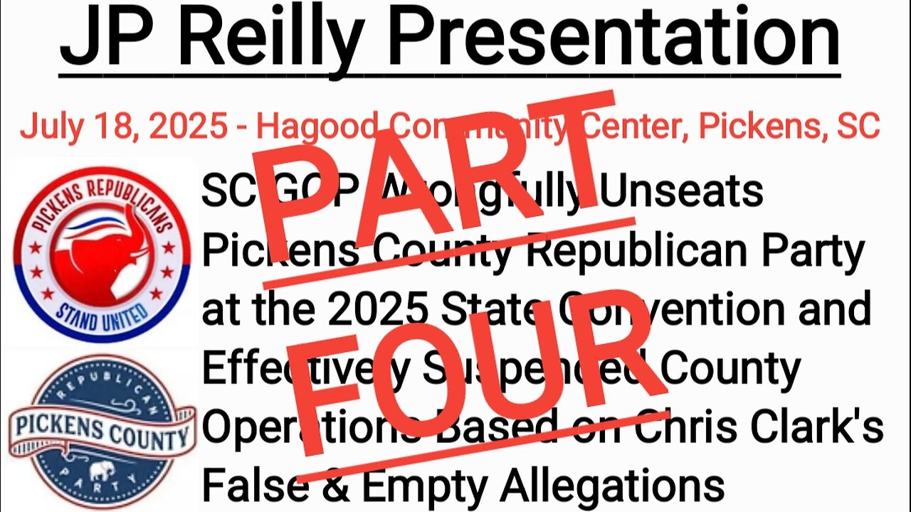 SC GOP Unseats Pickens, Part 4