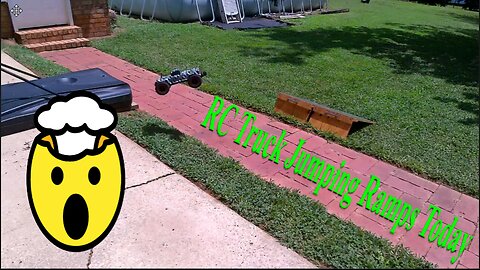 RC Truck Jumping Double Ramps Part 1