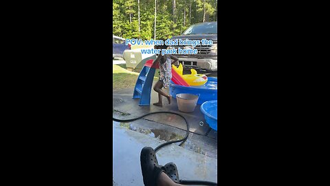 When dad brings the water park home
