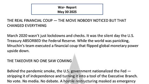 WAR REPORT - MAY 30 2025 - THE MOVE NOBODY NOTICED BUT THAT CHANGED EVERYTHING