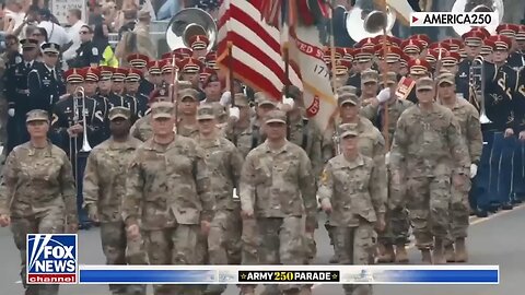 'Army Goes Rolling Along' as Trump salutes troops at military parade