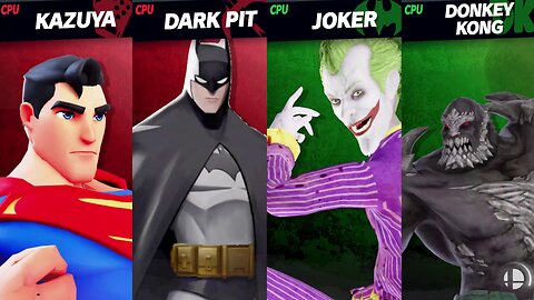 Superman (Kazuya) & Batman (Dark Pit) vs Joker (Joker) & Doomsday (DK) - SSBU Quickie
