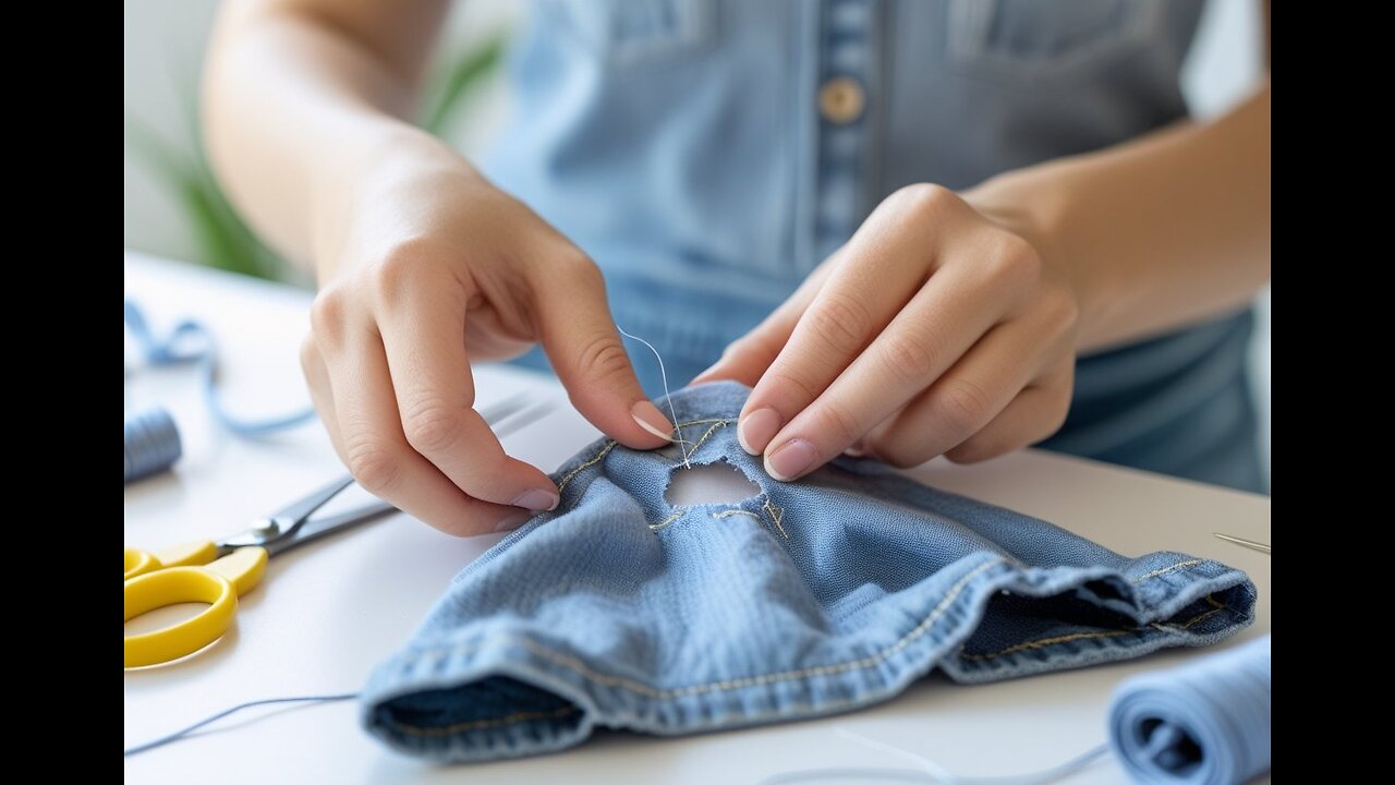 Learn by yourself to fix a hole on clothes invisibly homemade repair