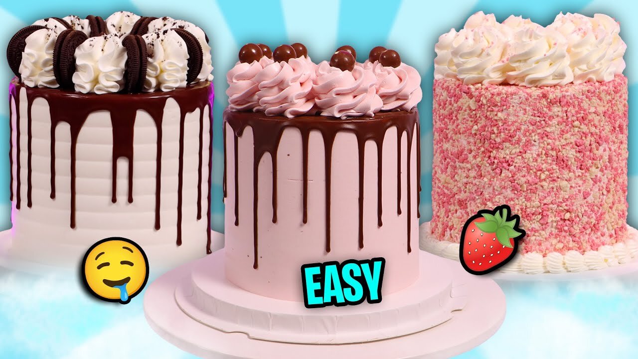 Satisfying Cake Decorating ｜ 3 Easy Cake Designs in 6 Minutes