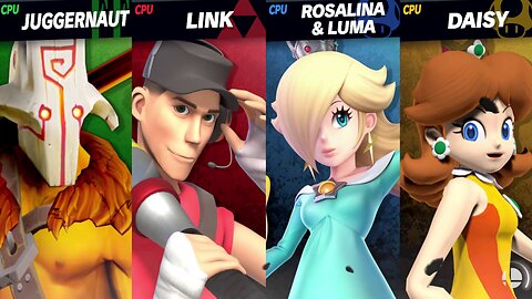 Juggernaut (Cloud) vs Scout (Link) vs Rosalina vs Daisy (Swimsuit) [WearetheBINIverse SSBU Request]