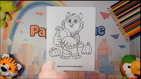 Happy Coloring 🎨 Owl picking Pumpkin 🎃