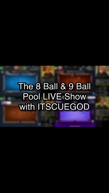 The 8 Ball & 9 Ball Pool LIVE Show with ITSCUEGOD