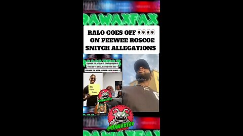Ralo speaks on all the ratting going on ALSO #Ralo clowns #peeweeRoscoe and #babyjade for