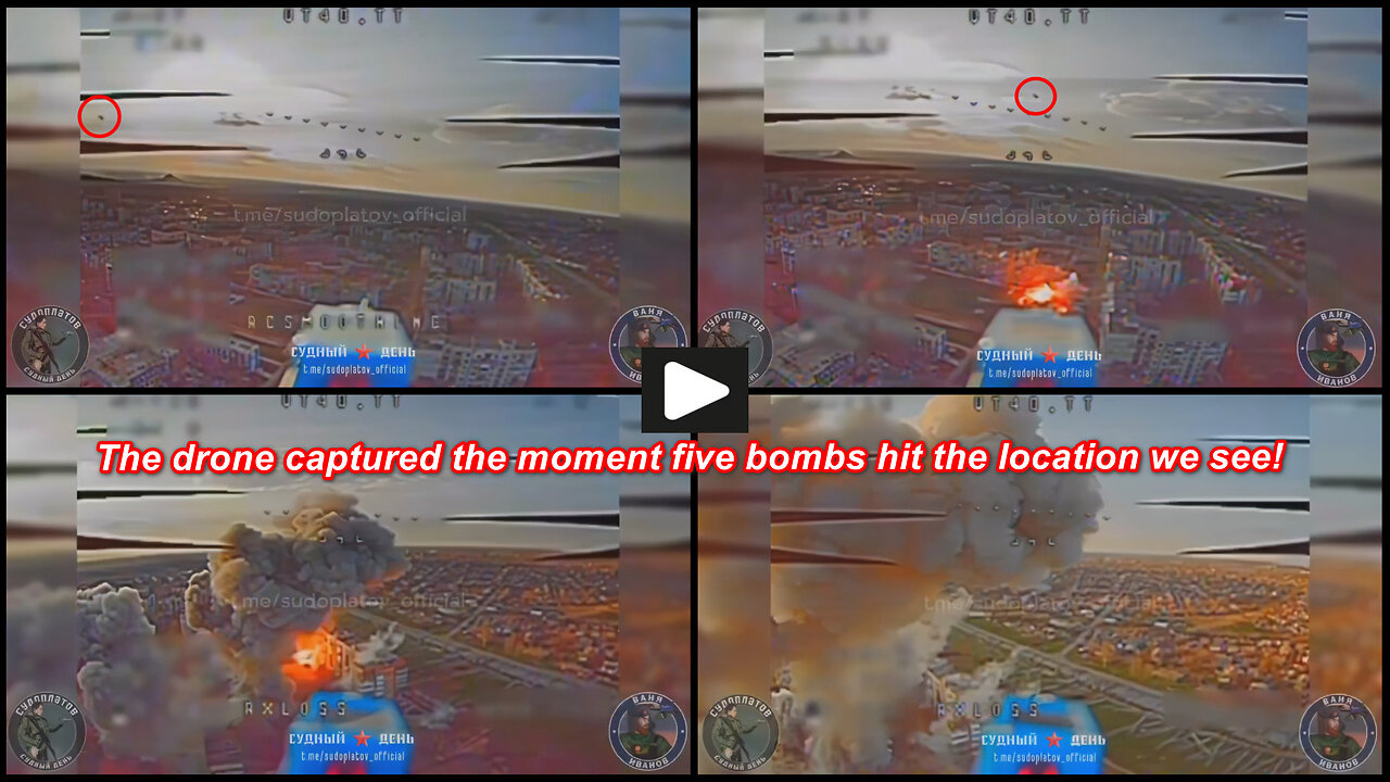 Pokrovsk: Russian FPV drone captures arrival of Russian UMPK FAB bombs