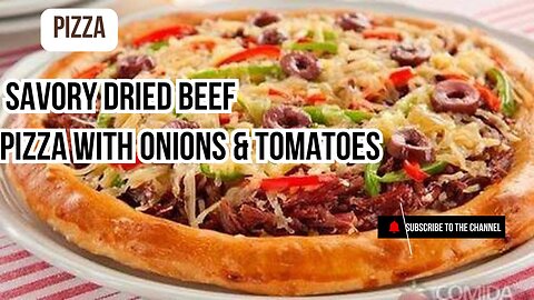 Savory Dried Beef Pizza with Onions & Tomatoes – Brazilian Flavor Explosion! 🇧🇷🔥