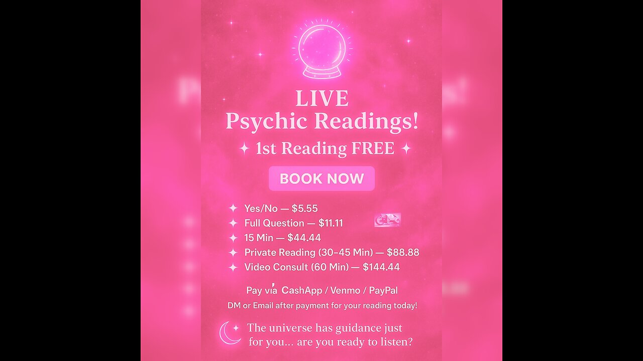 🔮 LIVE Psychic Readings! ✨ 1st Reading FREE ✨ 💫 BOOK NOW 💫