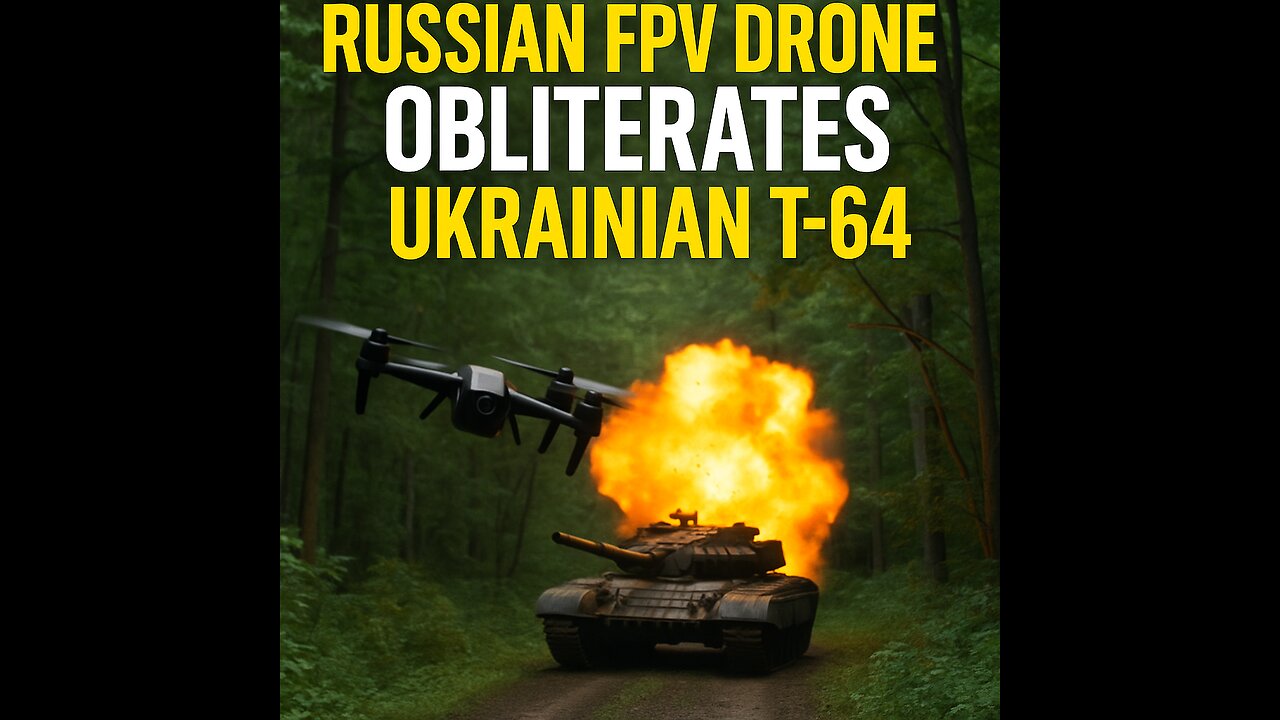 Russian FPV Drone Obliterates Ukrainian T-64 Tank in Forest Ambush — Tactical Brilliance on Display