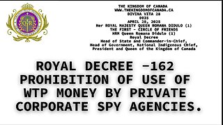 ROYAL DECREE -162 PROHIBITION OF USE OF WTP MONEY BY PRIVATE CORPORATE SPY AGENCIES.