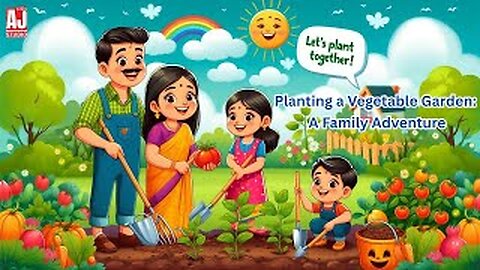 Planting a Vegetable Garden 🌱 | Family Adventure Cartoon for Kids😊