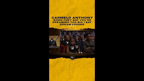 @carmeloanthony When they say you’re dreaming too big I say dream louder