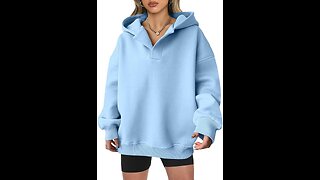 ANRABESS Womens Oversized Hoodies V Neck Sweatshirts Fleece