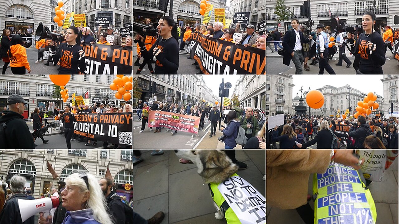 LONDON 6: NO to DIGITAL ID – POLICE PROTECT THE PEOPLE, NOT THE 1%. We stand FOR Freedom.