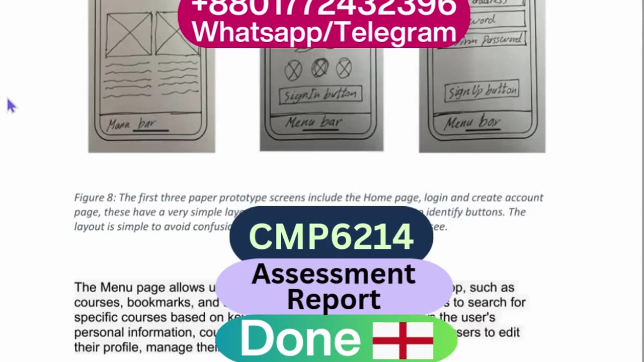 Student Work (Assessment) | CMP6214 UX App Design & Testing Snippet | Birmingham City University