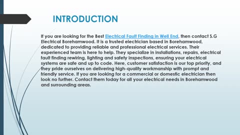 Looking for the best Electrical Fault Finding in Well End