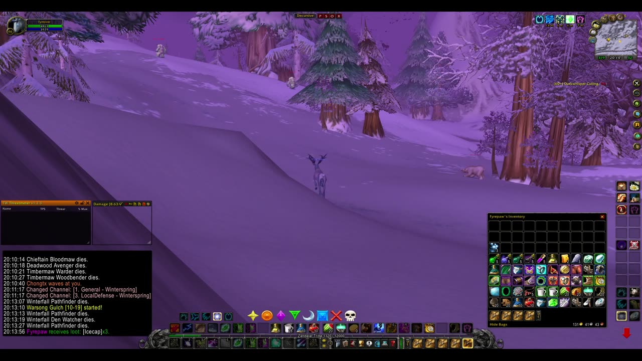Turtle wow - mindless mining / herbalism - druid POV - Hyjal + Winterspring