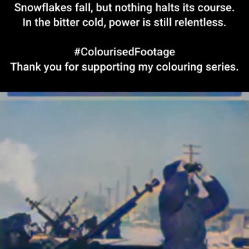 Frozen Steel Soviet Armored Train in Action Winter 1942 #ColourisedHistory