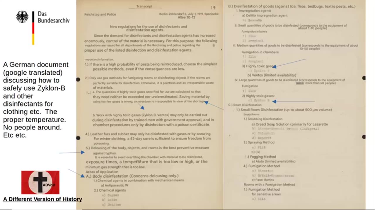 1944 German Memo Regarding the Safety and Proper Use of Zyklon B