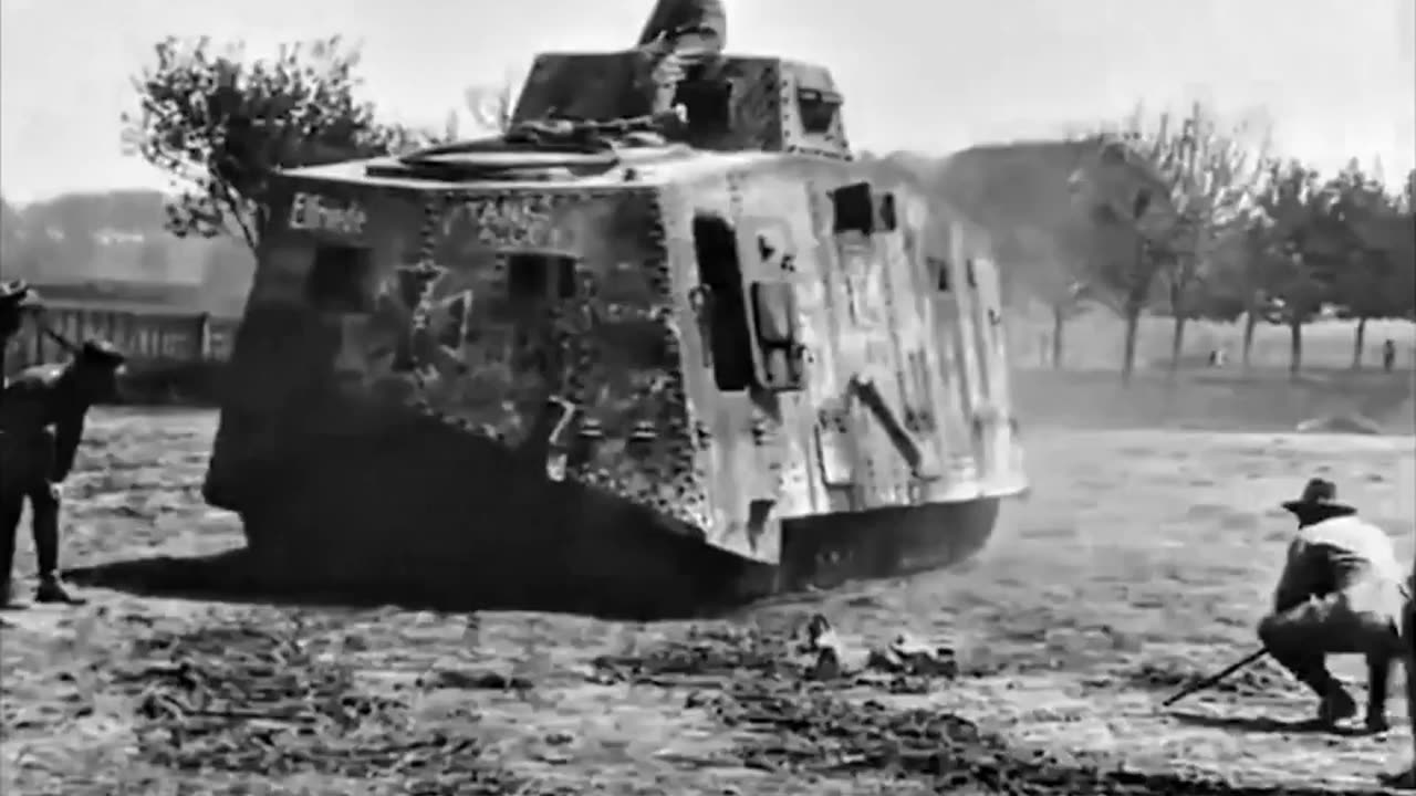 German A7V heavy tank captured at the Second Battle of Villers-Bretonneux in April 1918